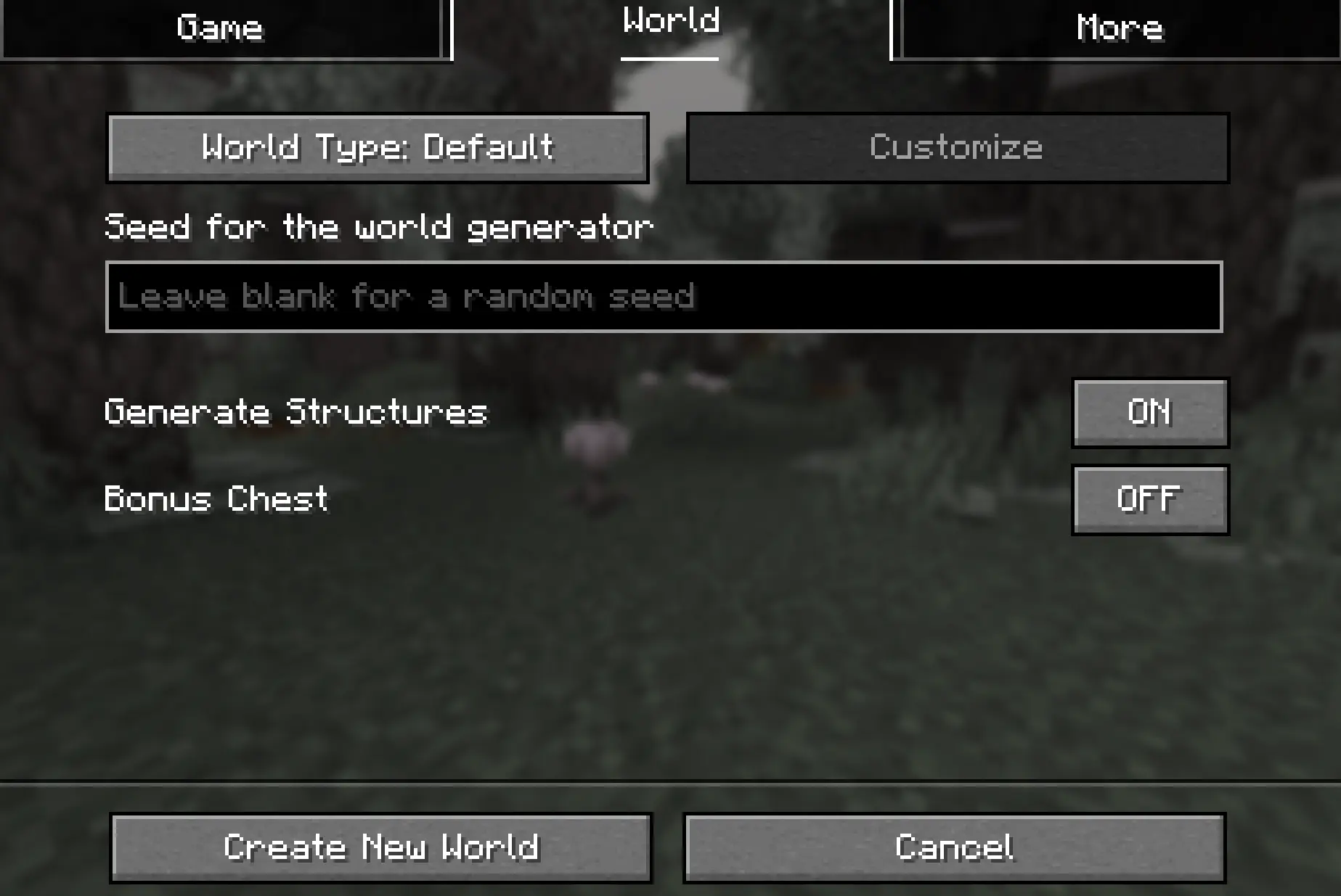 Minecraft Maailmanluonti